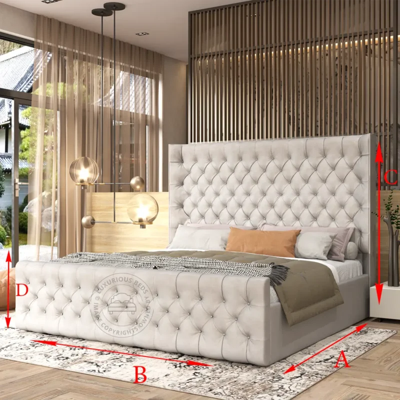 Alberta Wingback Bed Frame's Dimensions