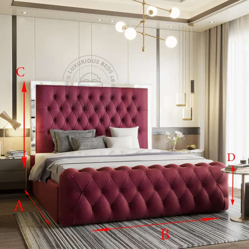 Anam Mirrored Bed Frame's Dimensions